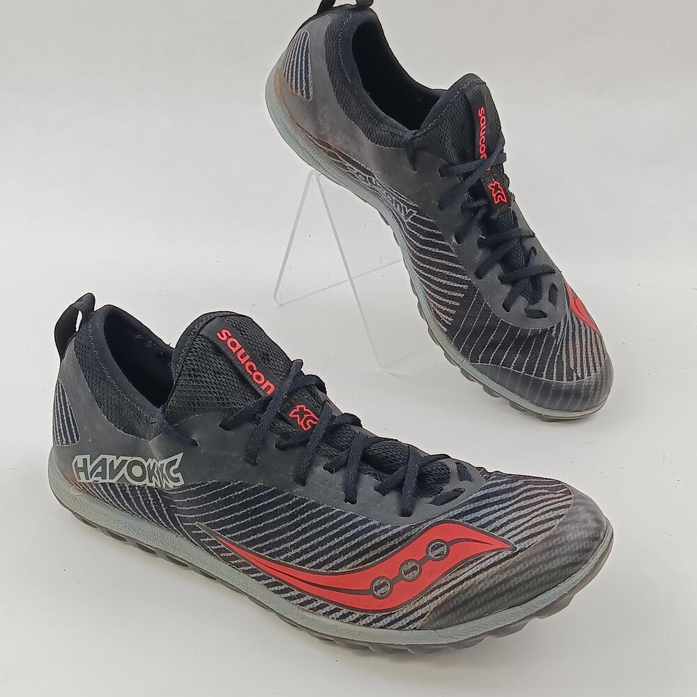 Saucony Havok XC Shoes Womens Size 8 Black Red Track Running Sneakers S19049-1
